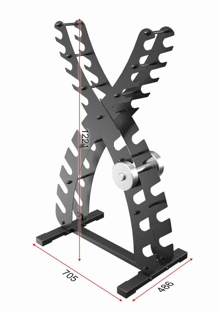Стойка для гантелей Х-образная на 10 пар (13.402.003)