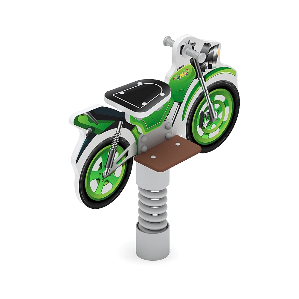 МОТОЦИКЛ (зеленый) качалка на пружине ИО 22.03.01-01