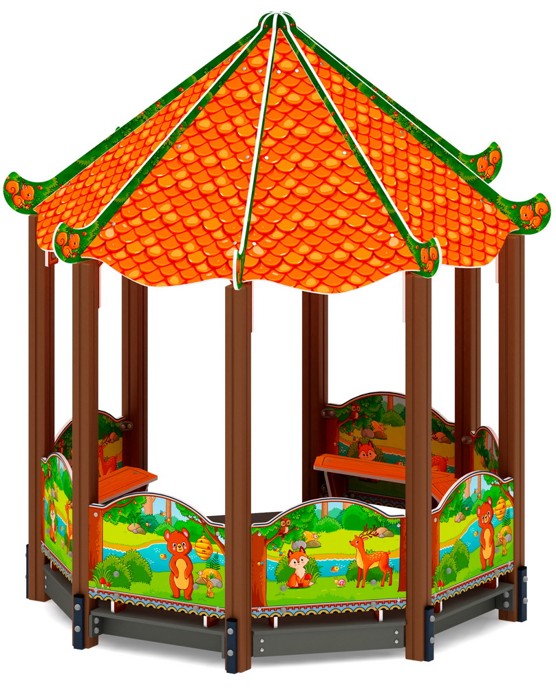 Беседка-пагода КАРНАВАЛ (Полянка) для детской площадки МФ 10.22.01-02
