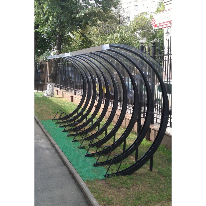 Парковка для велосипедов 45 градусов с навесом