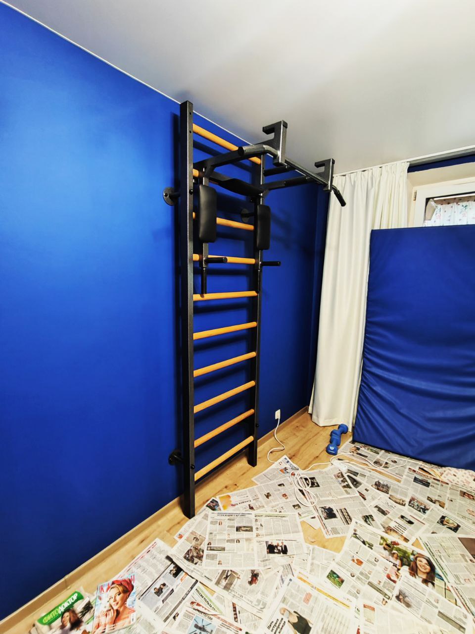 Монтаж шведской стенки с турником и брусьями 3в1