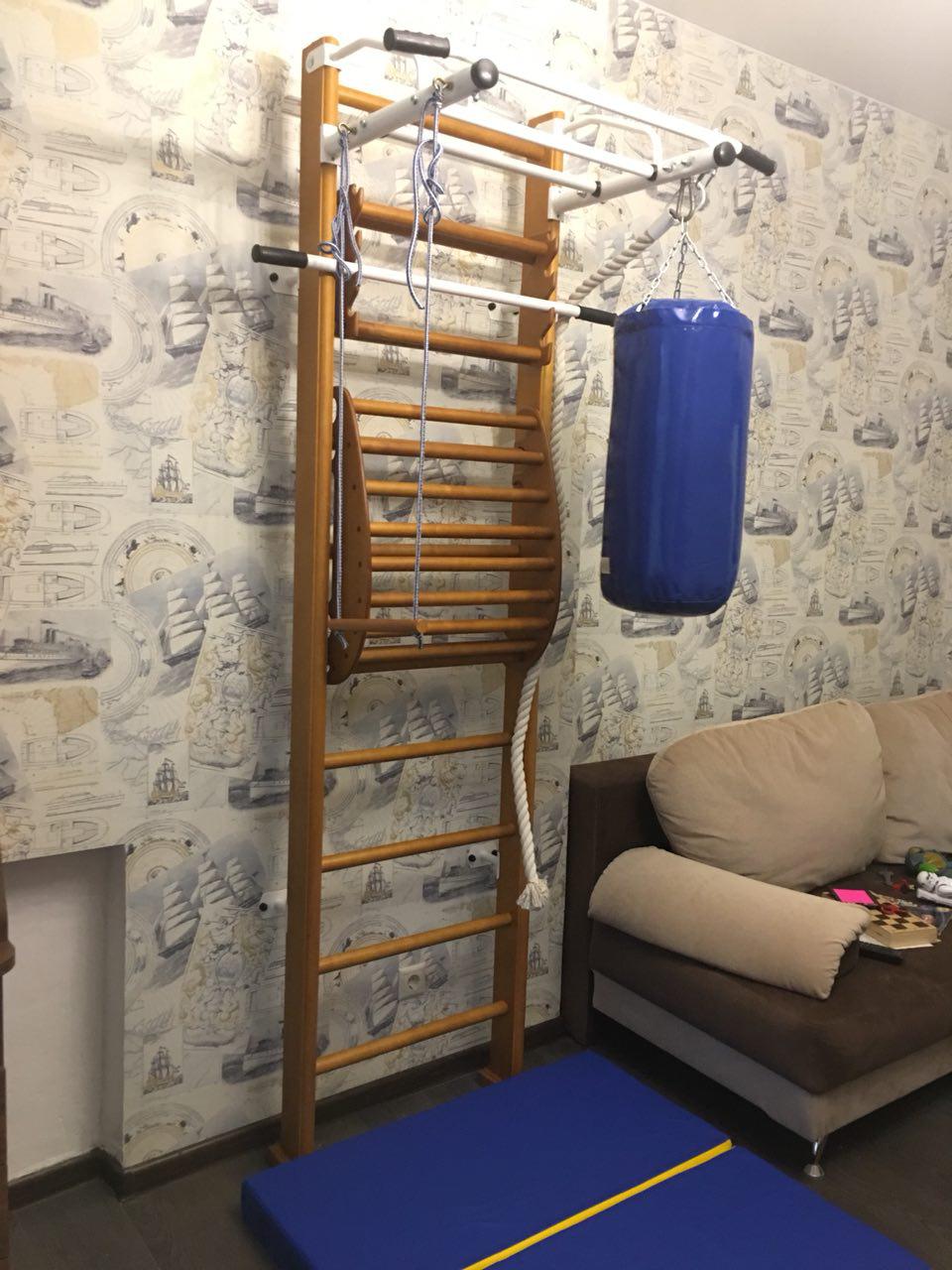 Детский спортивный комплекс Карусель 2Д.03.02 к стене + тренажер для осанки №2 Светлый