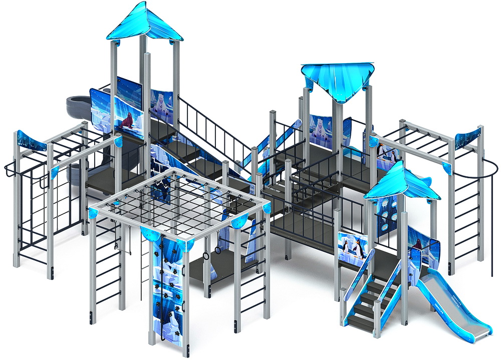 ВОЛШЕБНЫЙ ГОРОД детский игровой комплекс ДИК 2.19.03-02 (H=2000, H=1200, H=900)