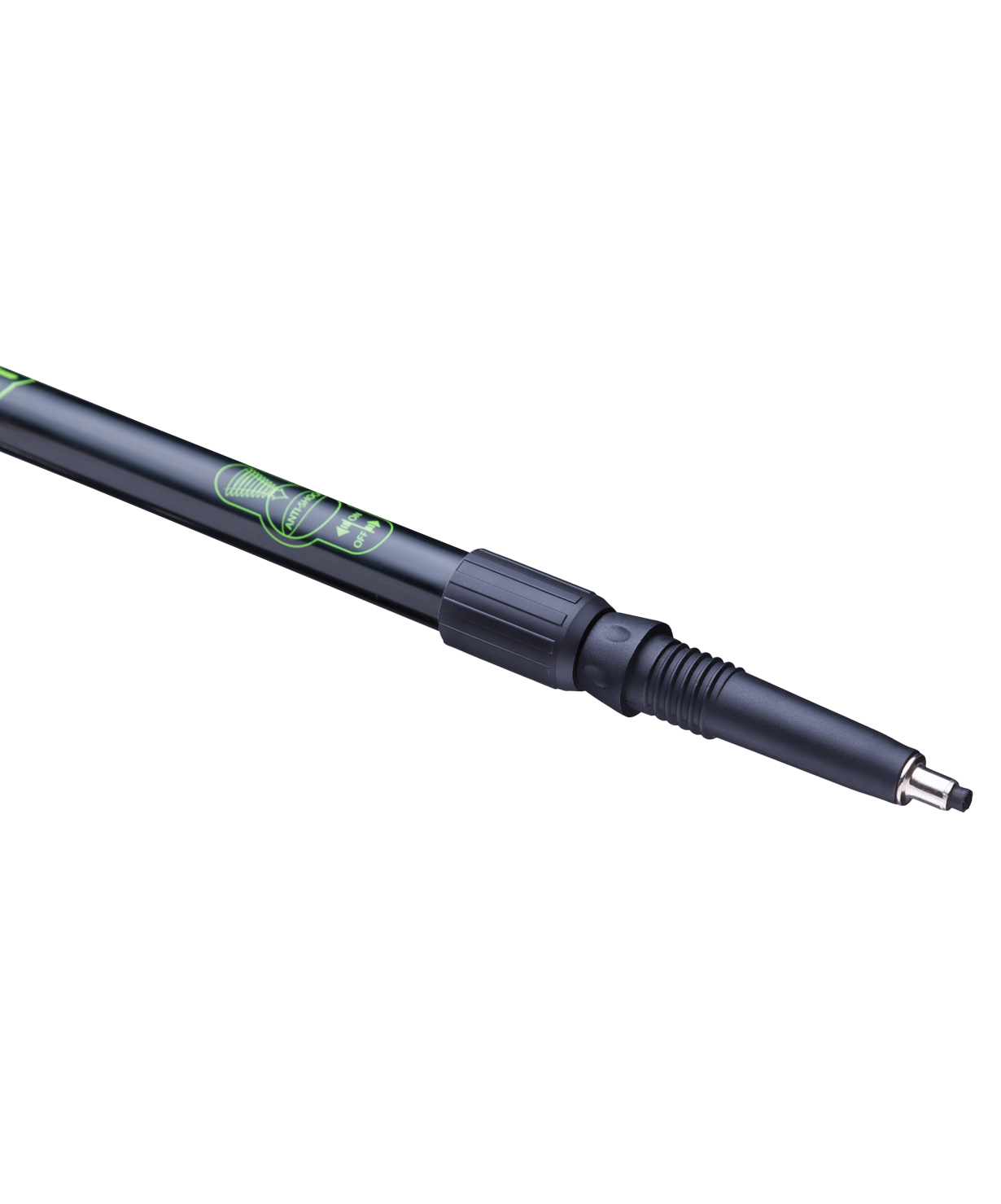 Палки для скандинавской ходьбы Longway, 77-135 см, 2-секционные, чёрный/ярко-зелёный