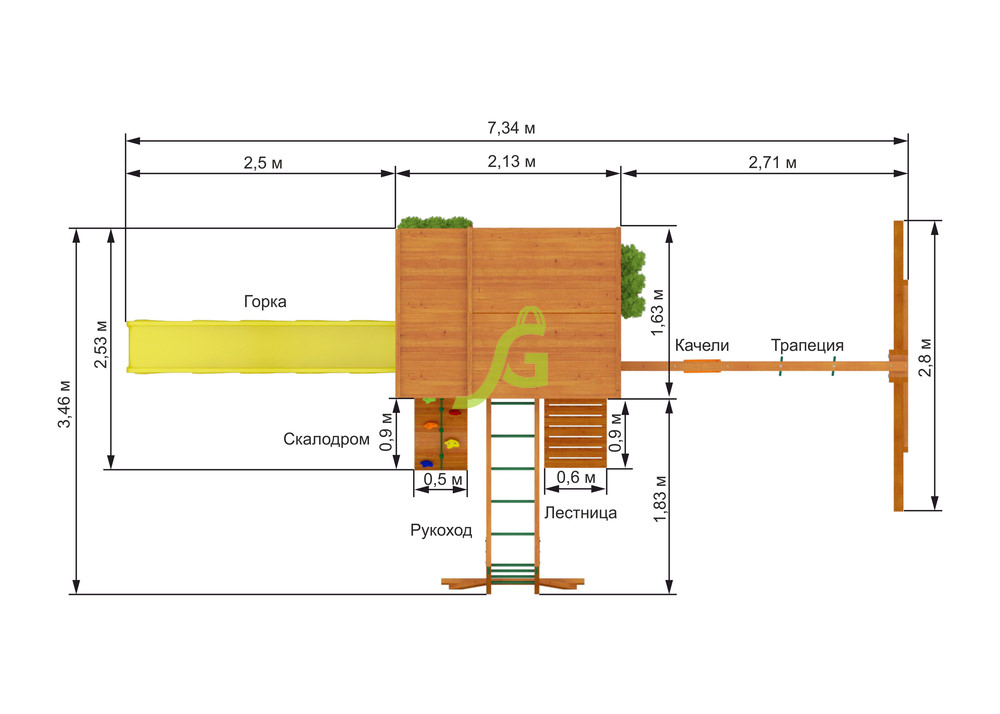 Детская площадка IgraGrad Клубный домик 2 с рукоходом