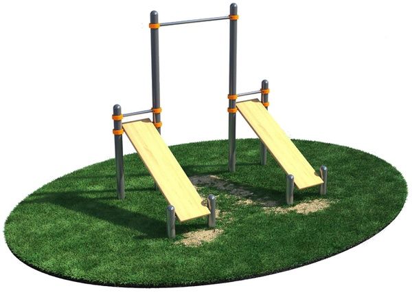 Турник с двумя скамьями для пресса (модерн.) СВС-46-М