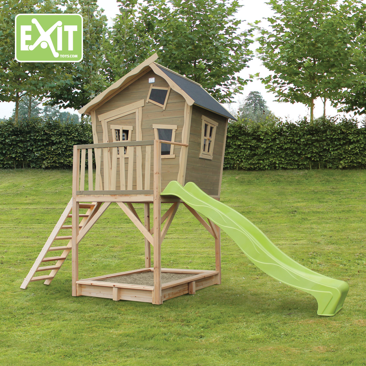 Игровой дом с изгибом с горкой 700