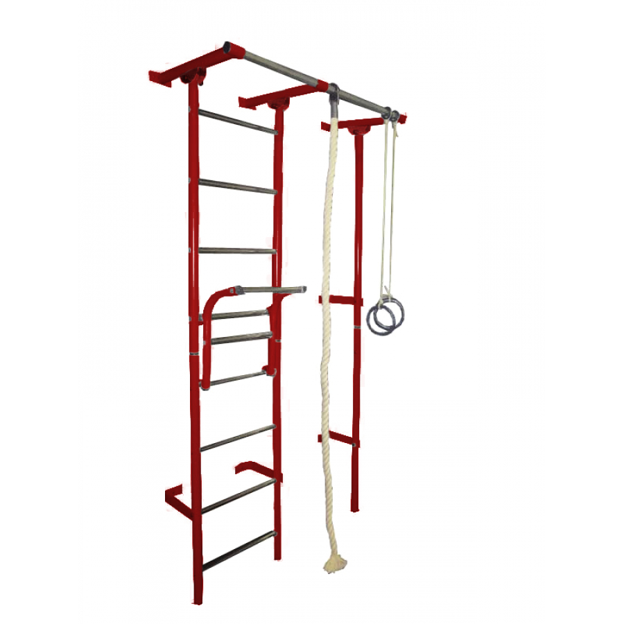 Спортивный комплекс Крепыш Пристенный (Бордовый/ПВХ/Только синие)