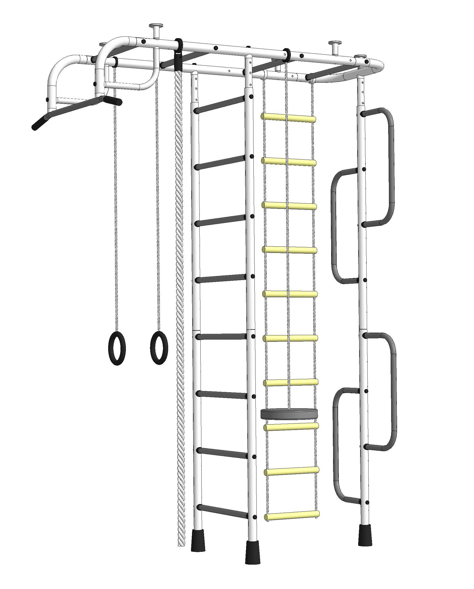 Детская шведская стенка ДСК Пионер 3М красно/жёлтый