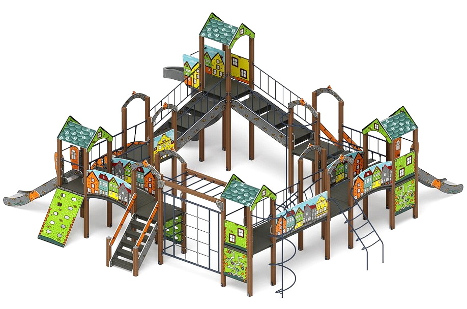 ОСТРОВ ДЕТСТВА (Город) детский игровой комплекс ДИК 2.01.8.02-01 (H=1200, H=2000)