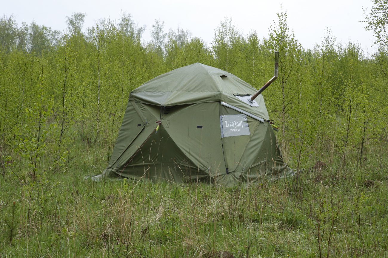 Универсальная палатка ЛОТОС КубоЗонт 4-У Компакт Комплект №2 (влагозащитный колпак +гидродно + утепленный пол)