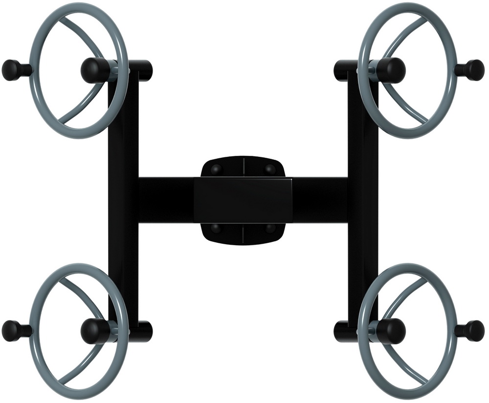 Тренажер уличный РУЛИ (4 руля положение стоя) серый СТ 101-13