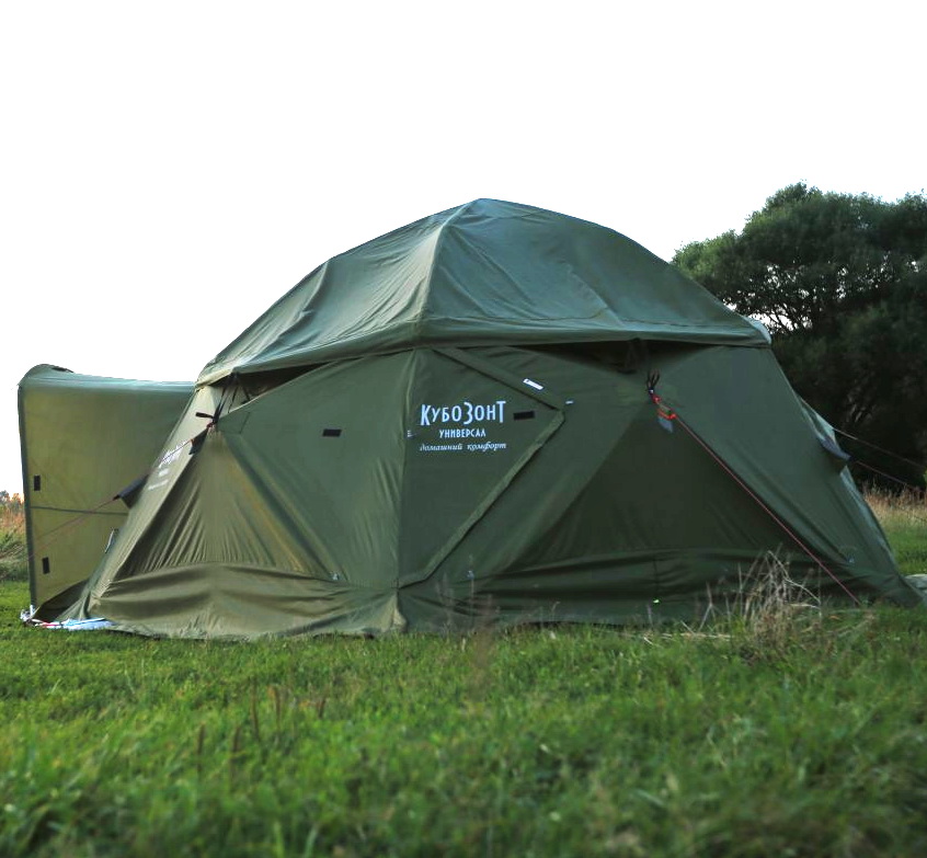 Универсальная палатка ЛОТОС КубоЗонт 6-У Классик Комплект №1 (влагозащитный колпак; гидродно; утепленный пол)