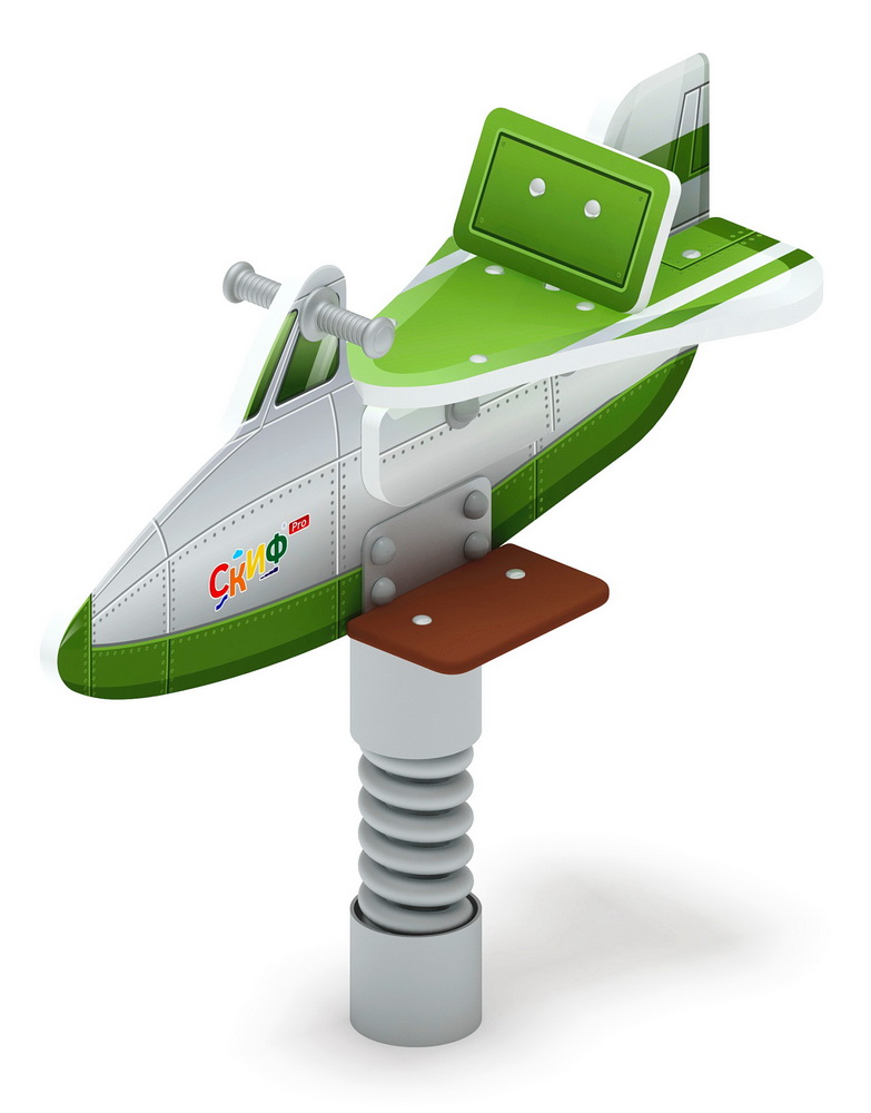 САМОЛЕТИК (зеленый) качалка на пружине ИО 22.03.02-01