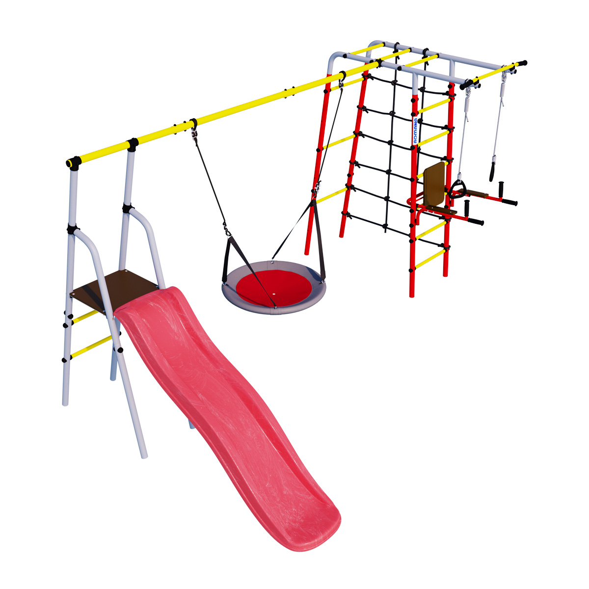 Детский спортивный комплекс для дачи Romana R.103.20.04 + 1.D-26.03 Богатырь Плюс (качели гнездо)