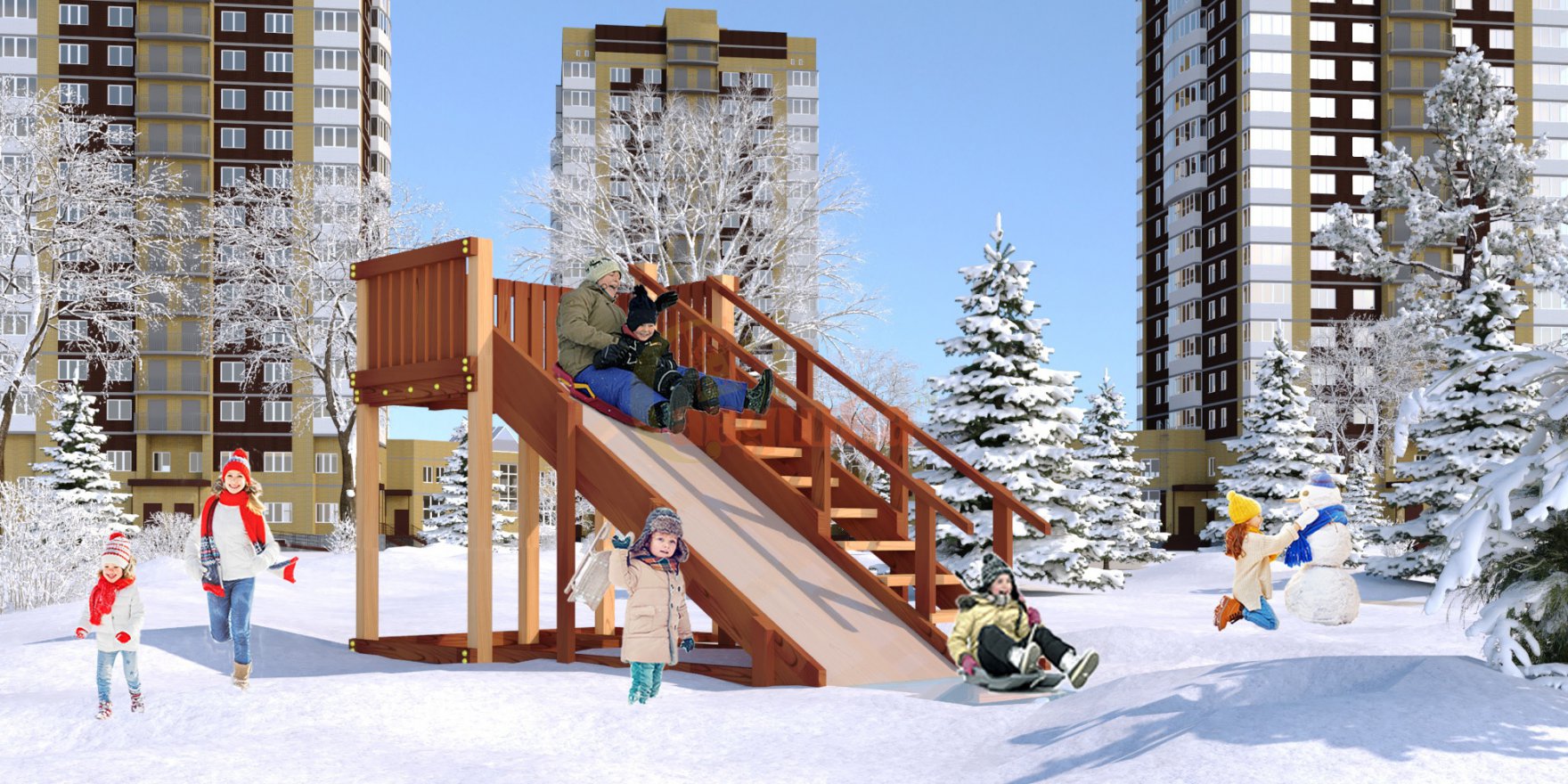 Зимняя горка ЗИМА 3 Савушка (скат 3 м)