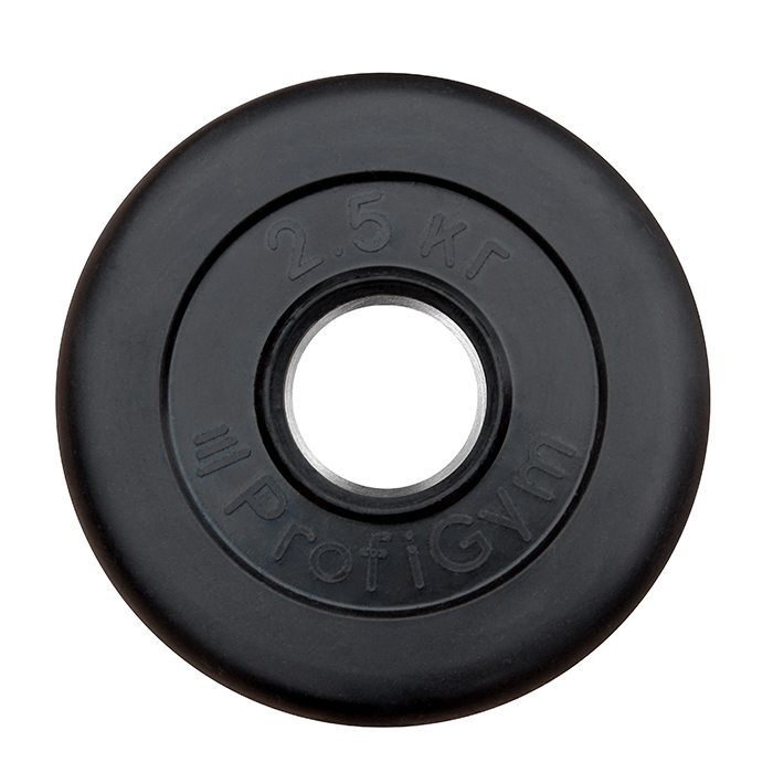 Диск обрезиненный "ProfiGym" d 51 мм чёрный 2,5 кг