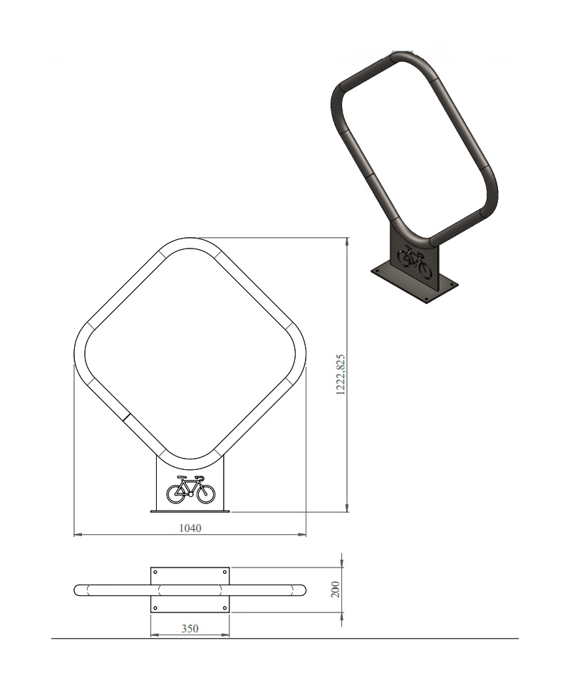 Велопарковка Air Gym Квадрат VP59