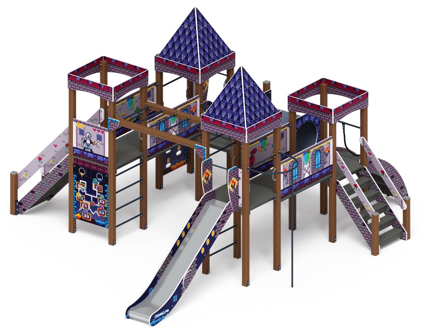 ЗАМОК детский игровой комплекс ДИК 2.18.02-13 (H=1200, H=1500)