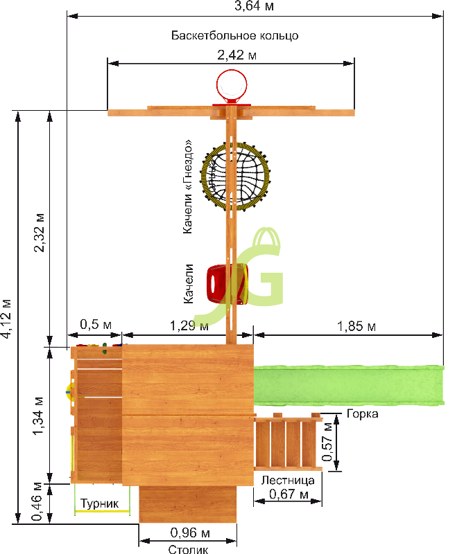 Детская площадка IgraGrad Крафт Pro 3 (скат 2,2)
