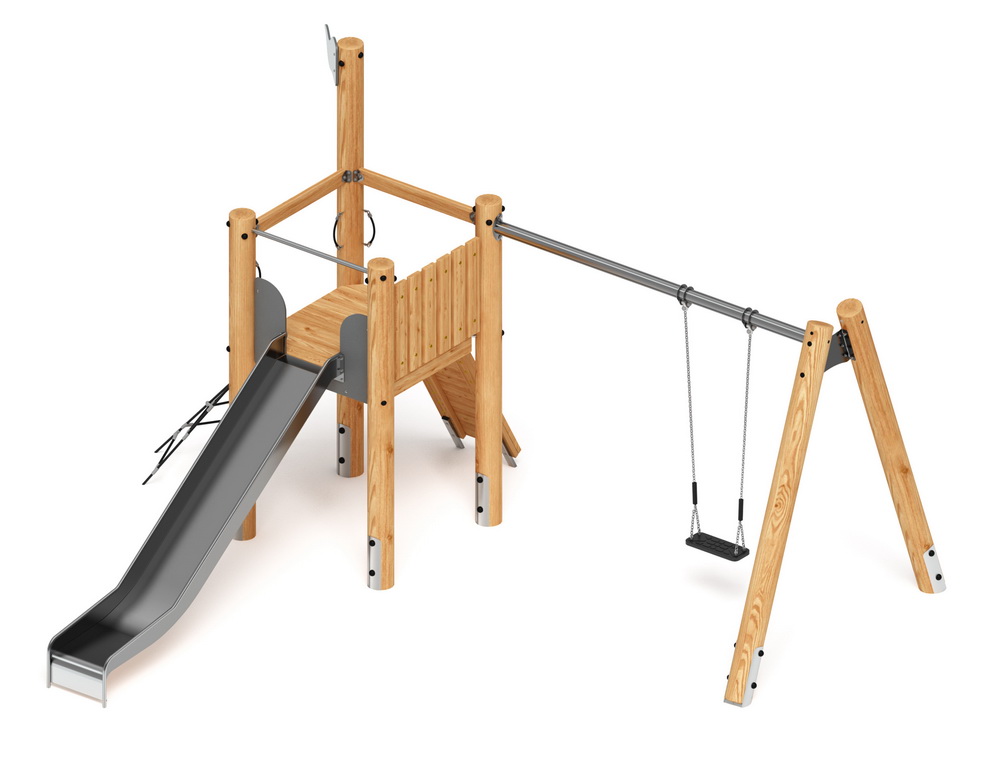 Игровой комплекс с качелями (Лиственница) H-1400 ДИК 2.24.03-Л