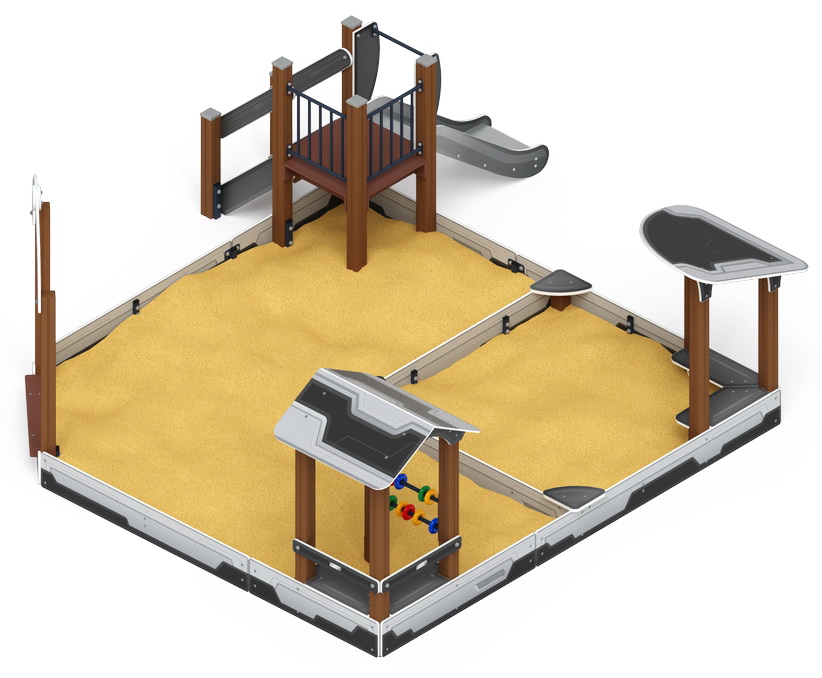 Песочный дворик с горкой (H=750) (Техно) ИО 6.01.05-04