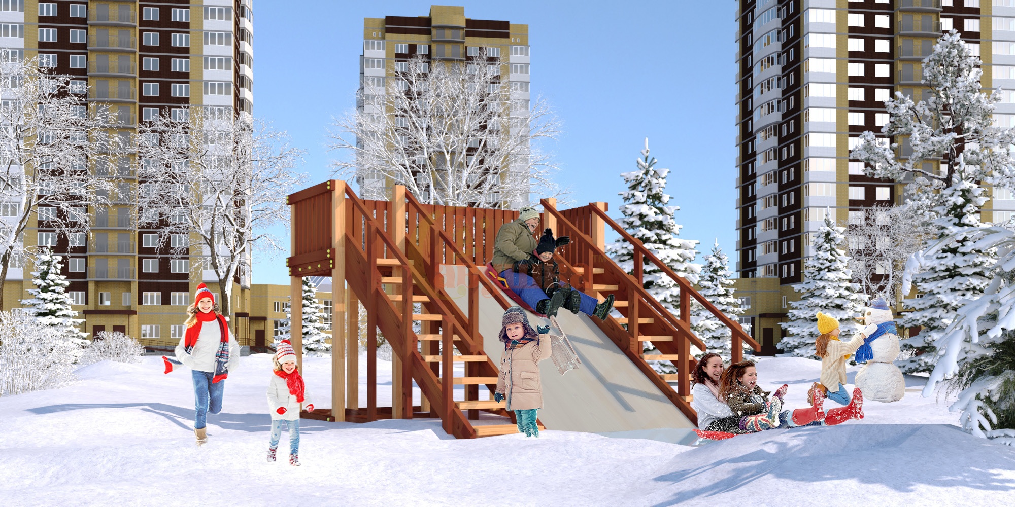 Зимняя горка ЗИМА 4 Савушка (скат 3 м)