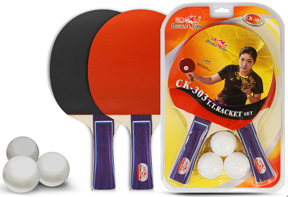 Набор для настольного тенниса DOUBLE FISH СК-303: 2 ракетки, 3 мяча