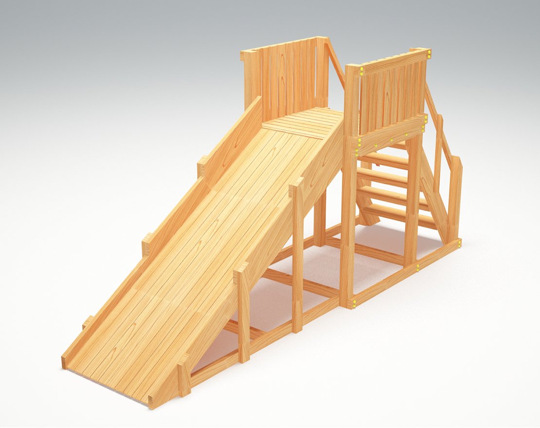 Зимняя горка ЗИМА WOOD-2 Савушка (скат 3 м)