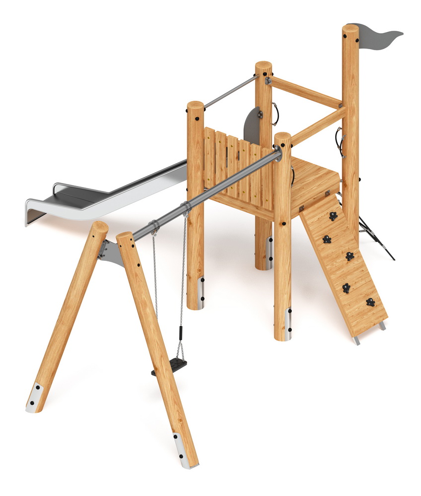 Игровой комплекс с качелями (Лиственница) H-1400 ДИК 2.24.03-Л