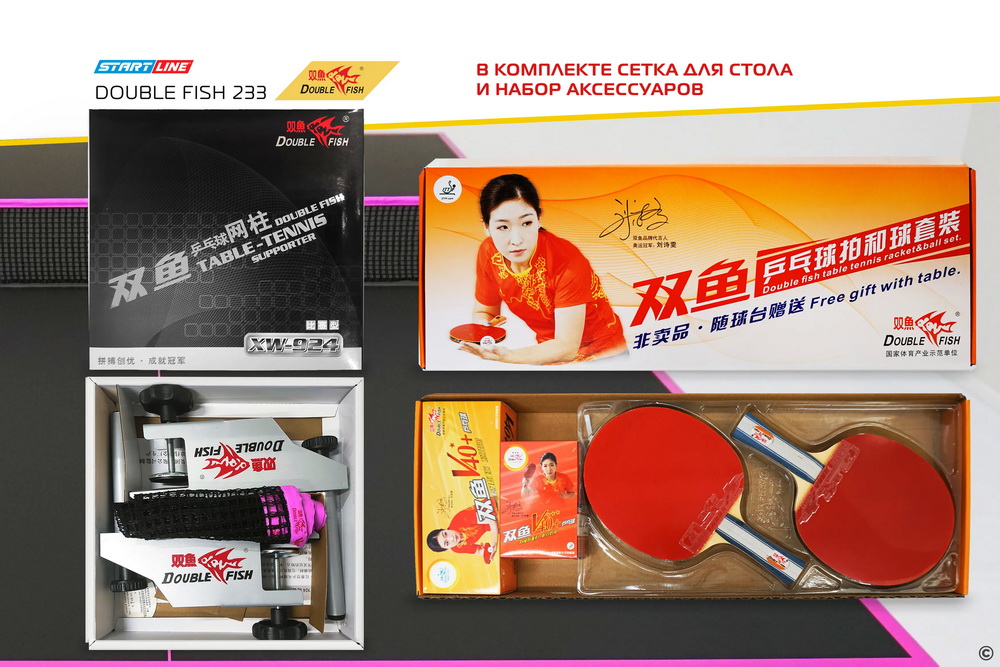Теннисный стол DOUBLE FISH 233 Черный