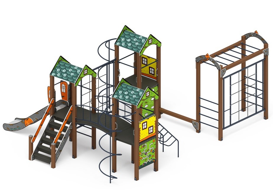 ГОРОДОК (Город) детский игровой комплекс ДИК 2.01.3.04-01 (H=1200)