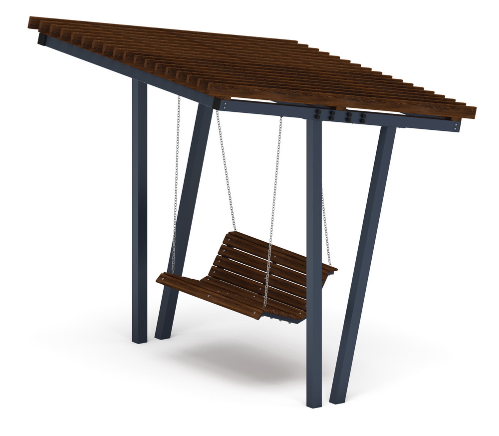 Пергола Тент с качелями (наклонная) МФ 78.03.01-01 /без поликарбоната/