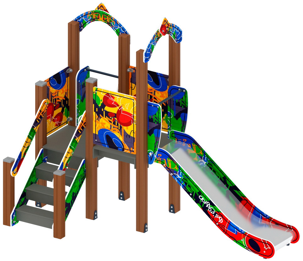 КАРАПУЗ (Граффити) детский игровой комплекс ДИК 1.001.07-03 (Н=750 H=900)