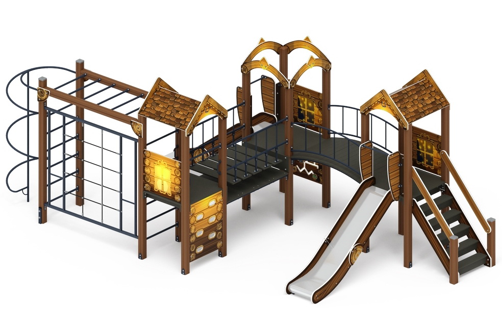 ГОРОДОК (Эко) детский игровой комплекс ДИК 2.01.3.02-02 (Н=1200)