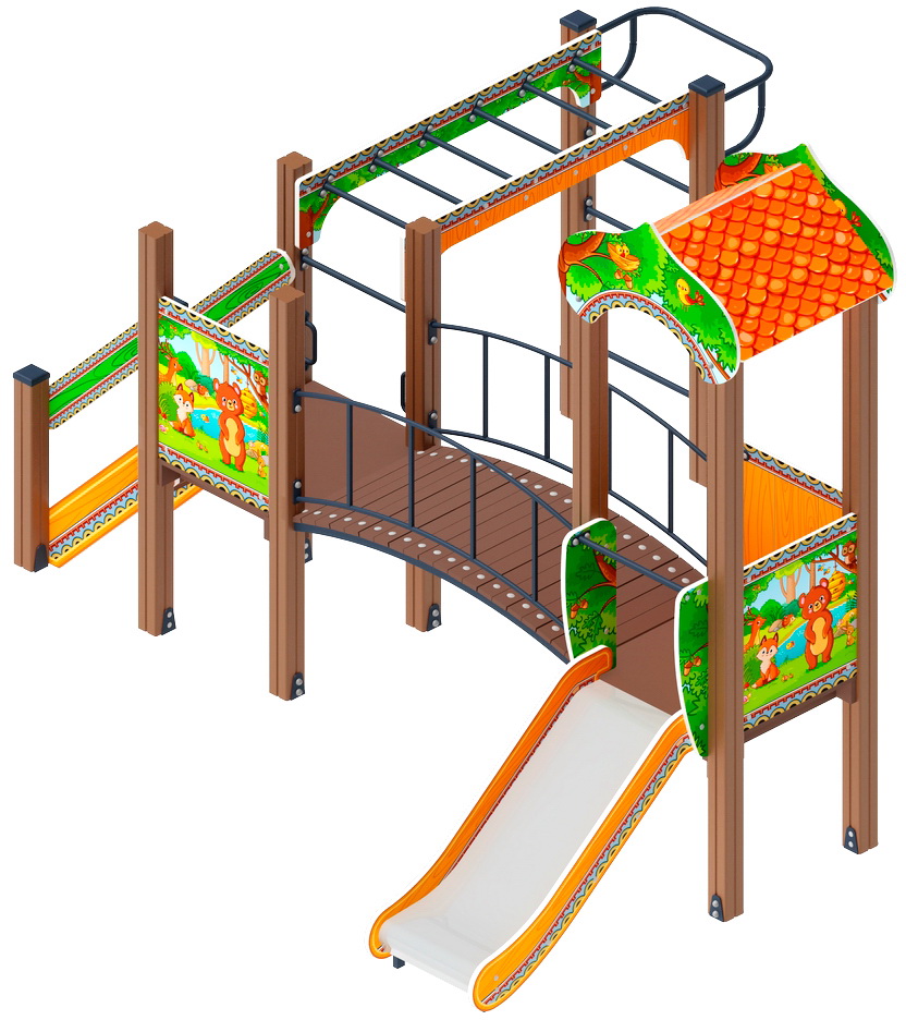 ПОЛЯНКА детский игровой комплекс ДИК 1.16.06-01 (H=750)
