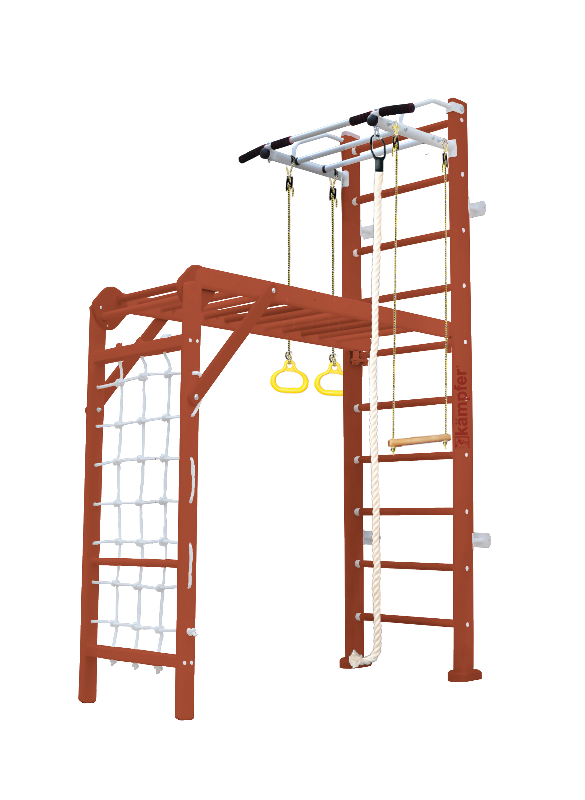 Шведская стенка Kampfer Union Wall (№4 Вишневый Стандарт белый антик турник)