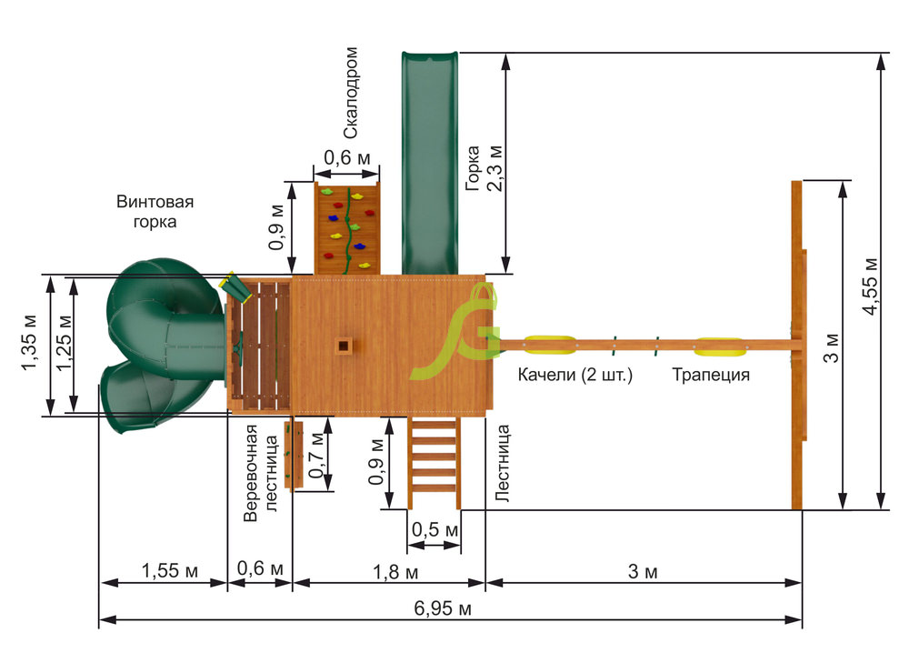 Детская площадка IgraGrad Шато 2 с трубой (домик)