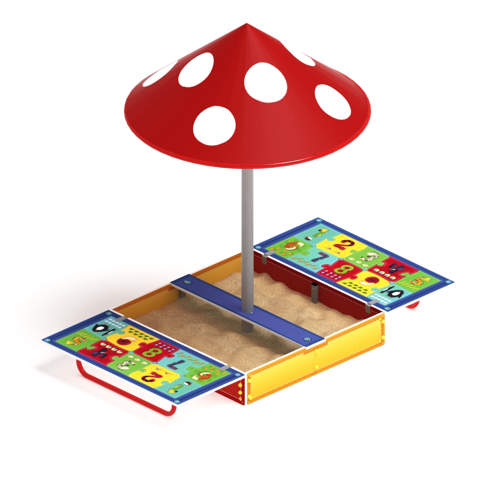Песочница АРИФМЕТИКА с крышкой и грибком ИО 5.01.10-03