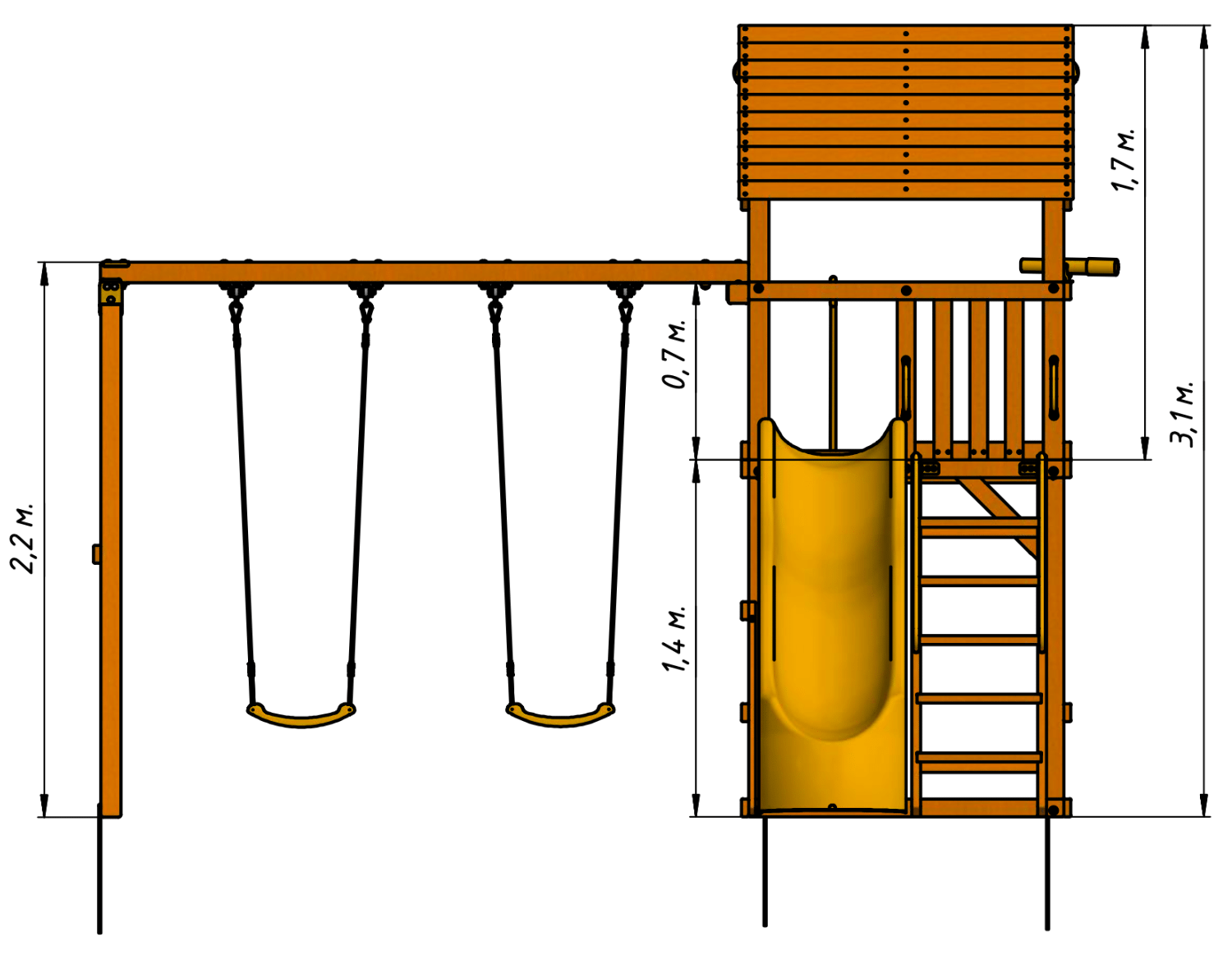 Детский деревянный игровой комплекс ПАРИЖ