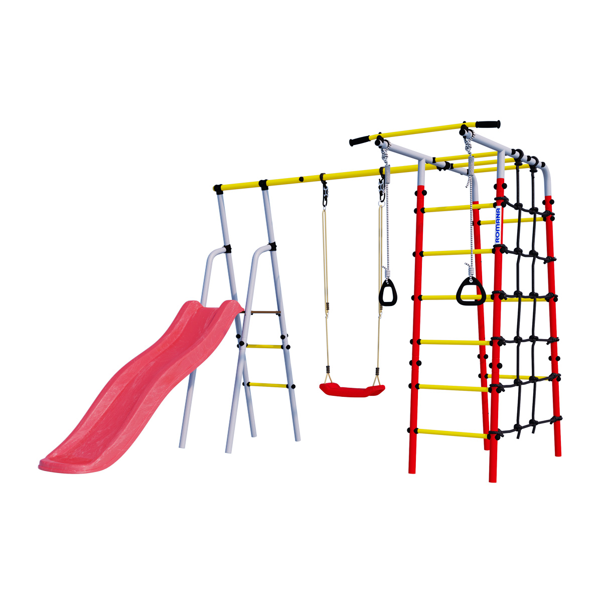Детский спортивный комплекс для дачи Romana БОГАТЫРЬ R.103.07.04 + 1.D-26.01(пластиковые качели)