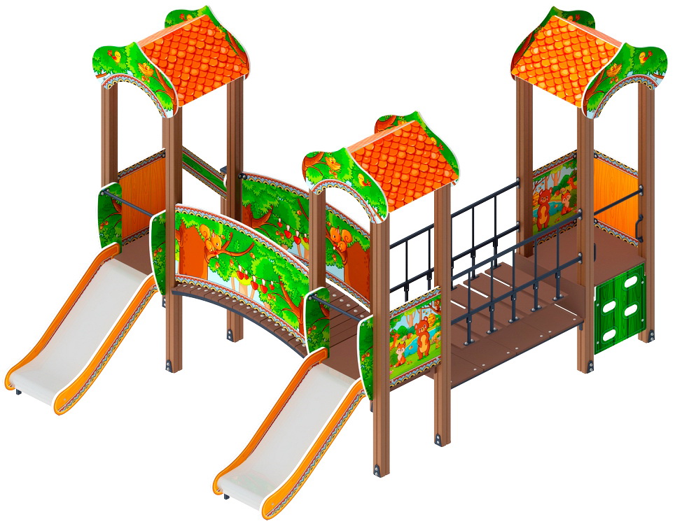 ПОЛЯНКА детский игровой комплекс ДИК 1.16.04-01 (H=750)