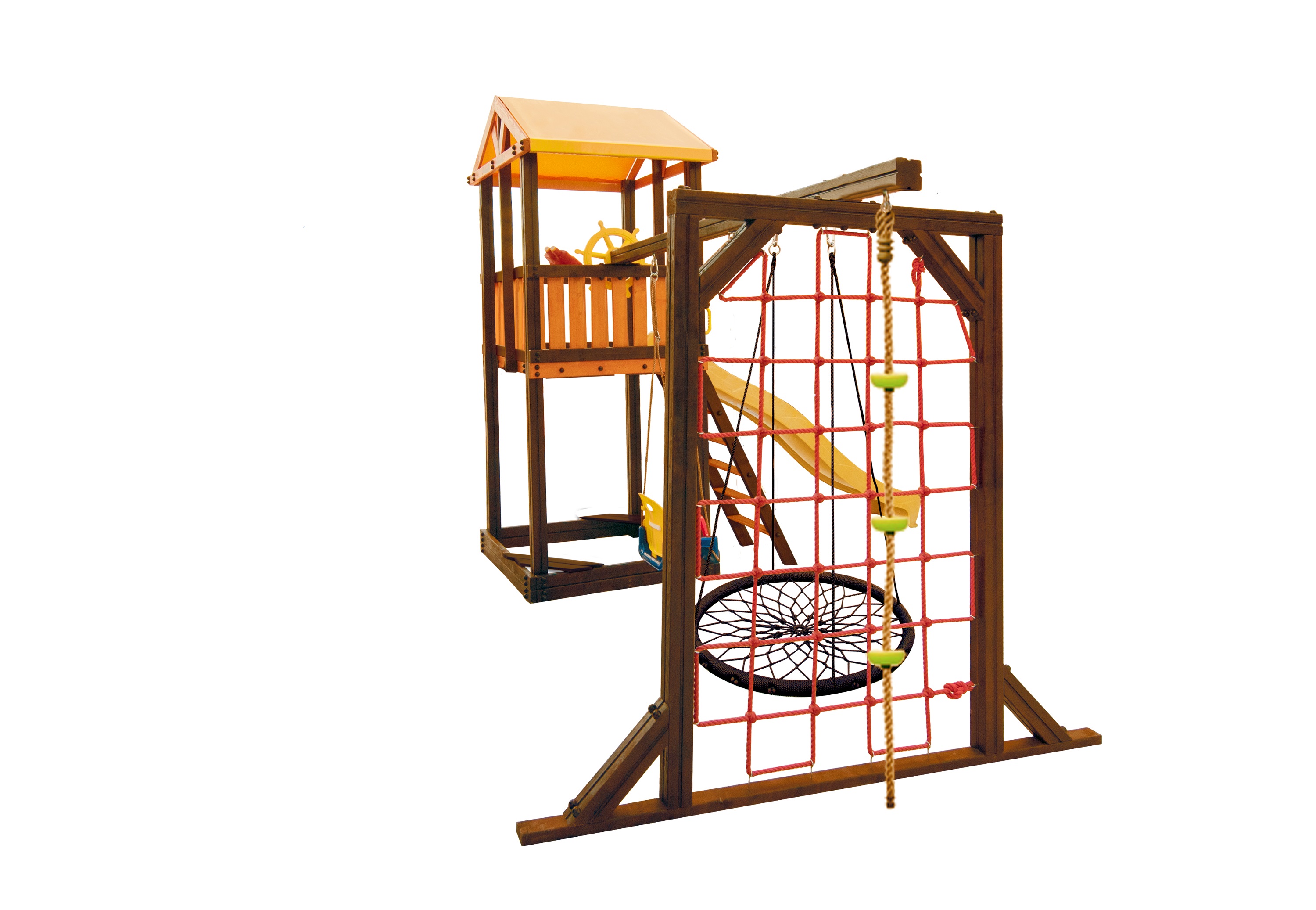 Игровой комплекс Perfetto sport «Pitigliano-9» + качели «Паутина»