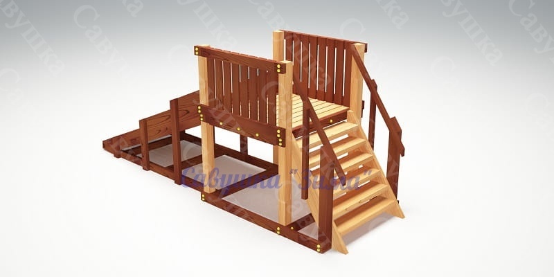 Зимняя деревянная игровая горка Савушка "Зима" - 1
