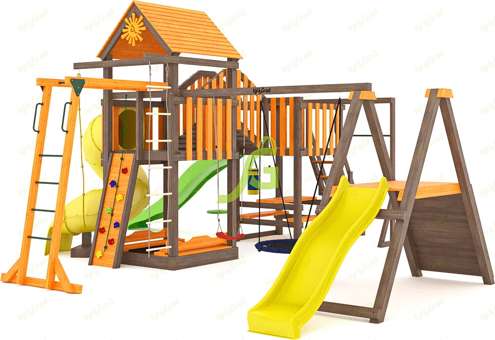 Детская площадка IgraGrad Панда Фани Мостик 2 с трубой