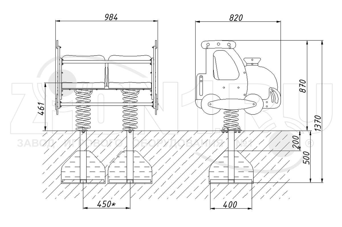 Качалка на пружине ZION Поезд (КЧ034)