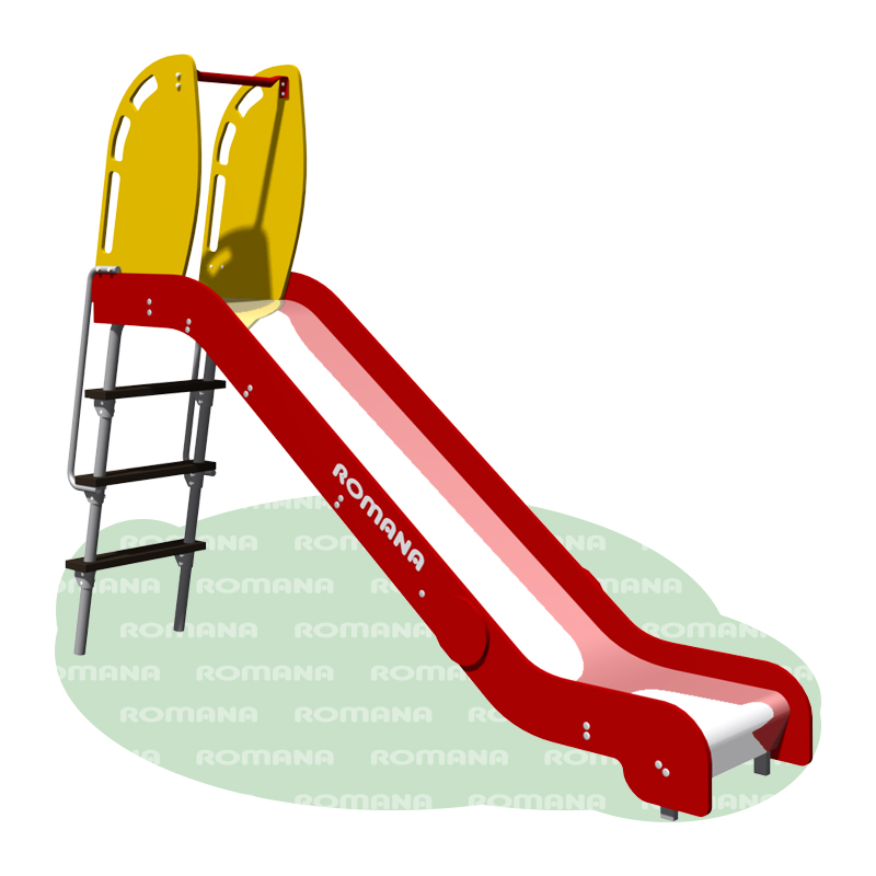 Горка h 1250, скат нержавейка Romana 110.23.00 красный