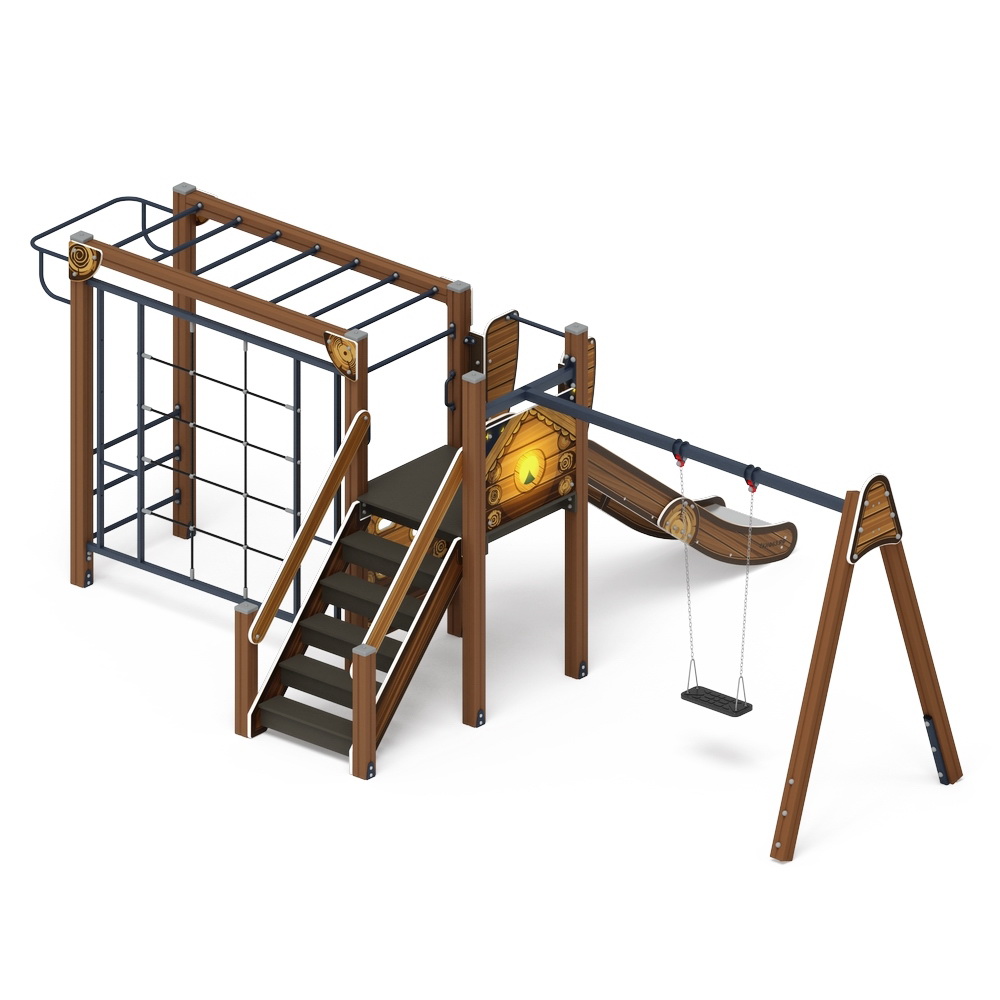 СЧАСТЛИВОЕ ДЕТСТВО (Эко) детский игровой комплекс ДИК 2.01.02-02 (H=1200)