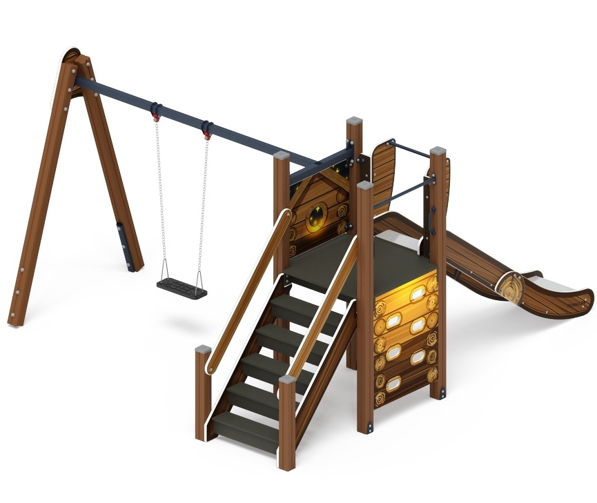 СЧАСТЛИВОЕ ДЕТСТВО (Эко) детский игровой комплекс ДИК 2.01.03-02 (H=1200)