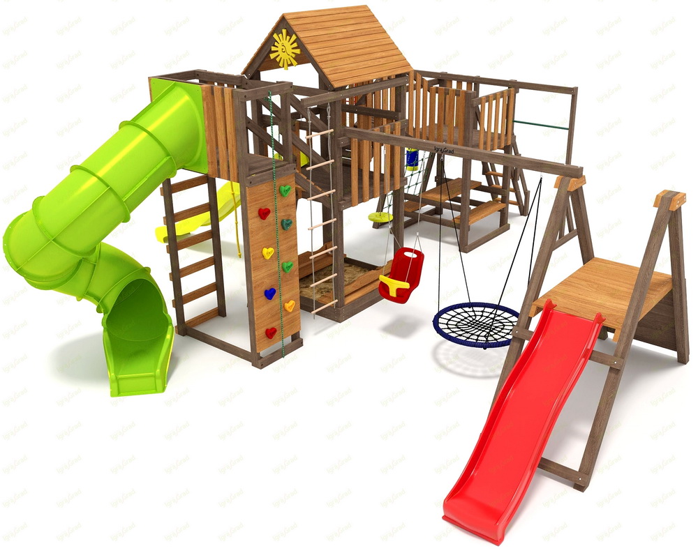 Детская площадка IgraGrad Панда Фани Мостик 2 с трубой 2,1м